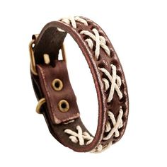 1PC Vaquero Hombres Punk de ancho Cinturón de Cuero Pulsera Brazalete Pulseras ajustables