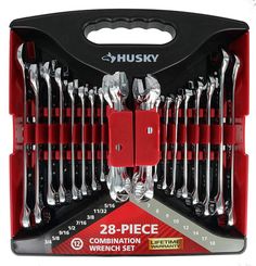 Husky 54-Piece Pass-Through Socket Ratchet Set Metric SAE 3//8 in 1//2 in Drive