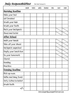our chore system chore charts for kids printables earn money responsibility charts