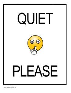 printable quiet please sign