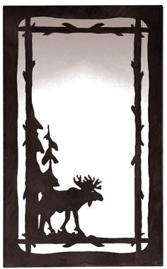 Moose Pine Tree Scenic Vertical Wall Mirror 25 X 15 Rustic Cabin Lodge Moose Pine Tree Scenic Vertical Wall Mirror 25 X 15 Rustic Cabin Lodge