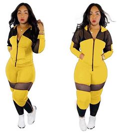 Angsuttc Womens 2 Piece Outfits Long Sleeve Full Zip Hooded Jacket and Pants Set Tracksuit
