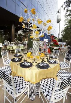 284 Best Black Yellow Weddings Reception Images On Pinterest Black White And Yellow Decor Works Great On The Patio Too