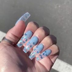 Coffin Baby Blue Acrylics Nails