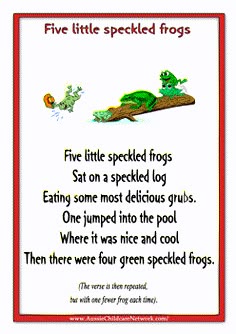 27 Best Kids Nursery Rhymes Songs Images Day Care Activities Nursery Rhymes Five Little Speckled Frogs Rhyming Preschool Songs