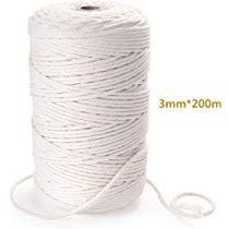 Unique Store naturliches Baumwolle Garn,Baumwollgarn Basteln,baumwollkordel wei/ß,Kordel DIY Handwerk,makramee garn f/ür Wandbehang H/ängepflanze DIY Dekoration Weben 100M-2mm