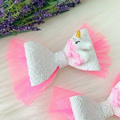 Unicorn Glitter Toddler Hair Bows Girls Hair Clips Accessories X4 Hair Bow Gift