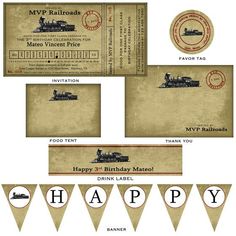vintage train ticket template
