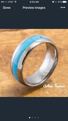 NUNCAD Mens//Womens Turquoise Fragments Tungsten Ring with Copper Shavings for Wedding Engagement Fashion Hobby Size O to Y