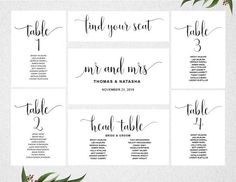 free table seating chart