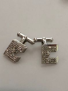 Real 60s 70s years cufflinks vintage made of metal; time-typical design pattern