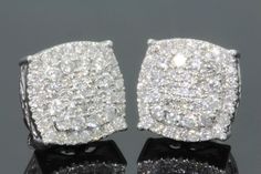 1.20Ct Round Cut Black /& White Diamond Cluster Stud Earrings Solid .925 Sterling Silver For Womens /& Girls