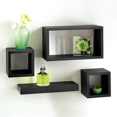 3pcs cube rectangle mural étagères blanc orange Bibliotheque enfants stockage chambres