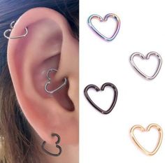 Titanium Rainbow Tabique Anillo 16G Daith Nariz Anillos Labio Anillos Cartílago Piercing
