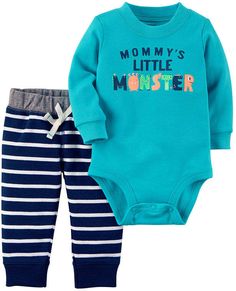 Carters Just One You Baby Boys 2 Piece Dog Short Set Orange//Olive