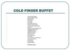 cold buffet food list buffet party food best home interior finger