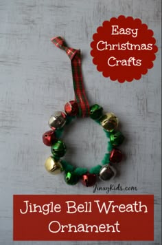 jingle bell wreath ornament easy craft kids christmas ornaments christmas ornament crafts ornament wreath - Homemade Christmas Decorations For Kids jingle bell wreath ornament easy craft kids christmas ornaments christmas ornament crafts ornament wreath - Homemade Christmas Decorations For Kids
