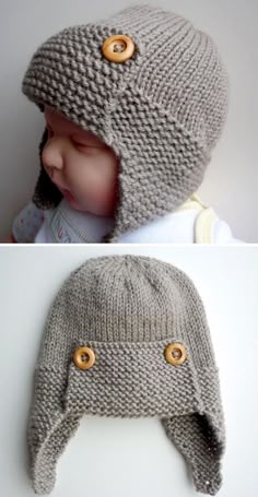 Impreso Knitting instructions-stripe topknot Pixie Sombrero Tejer patrón