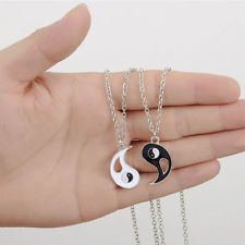 For Lovers Best Gift 1Set Friends Charm Unisex Necklaces Taiji Ying Yang Bagua Dainty Necklace, Necklace Set, Silver Necklace, Pendant Necklace, Alloy Necklace, Charm Pendant, Couple Jewelry, Couple Bracelets, Charm Bracelets