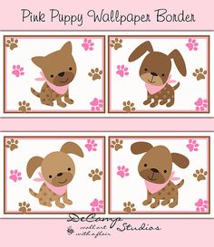 The 116 Best Puppy Nursery Room Decor Images On Pinterest Pink Puppy Wallpaper Border Wall Art Decals For Baby Brown Nursery And Children S Dog Room Decor