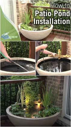 Patio Pond Ideas patio pond made from a flower pot (without drain holes) and fish Patio Pond Ideas patio pond made from a flower pot (without drain holes) and fish