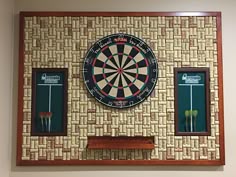 Protect Your Wall From Stray Darts With This Diy Dartboard Cabinet Wine Cork Dart Board