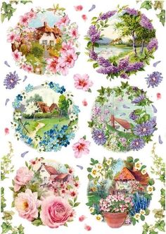 Rice Paper for Decoupage Scrapbooking Sheet Craft Easter Day Village Art W//40