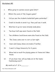 apostrophe worksheets