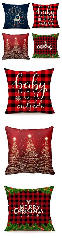 Emvency Set of 4 Throw Pillow Covers Emvency Throw Pillow Covers Red