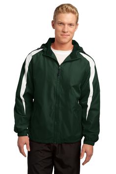 Sport Tek Mens Lightweight Colorblock Wind Jacket