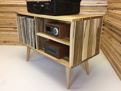 New Mid Century Modern Record Player Console Turntable House New Mid Century Modern Record Player Console Turntable Stand Stereo Cabinet With Lp Al Storage Featuring Wormy Maple