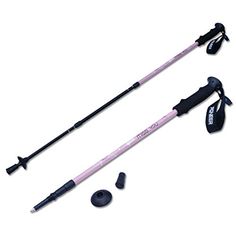 Foldable Trekking Pole 4 Sections with Anti Shock System 135cm Red Red Trespass Oreas