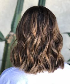 A medium length light brown hair color with dark ash highlights Golden Brown Hair, Brown Hair With Caramel Highlights, Ash Highlights, Brown Hair With Highlights