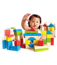 Homeware Real Wood Toys Classic 36 Piece Color Unit Building Blocks Take-Along W