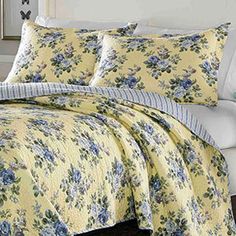 french blue and yellow comforter sets by Laura Ashley