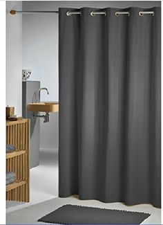 High Grade Grey Polyester Fabric Shower Curtain With Classical Simple Design Elegant Bathroom Accessory
