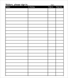 samples of sign in sheets