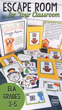 Try this escape room with your class today! Students will be on a quest to save Max the dog from the pound, by solving a string of literacy and language arts questions. All questions focus on the topics of synonyms, antonyms, homophones, and homographs. Students in 3rd, 4th, or 5th grade are sure to love this language arts review game. Students will try to breakout this dog from a risky situation, and escape his fate! 5th Grade Reading, Grammar, Summer, Language Arts, Teaching Reading