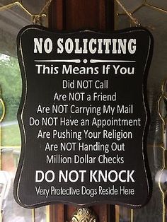 WaaHome Solicitors Knock at Your Own Risk Signs Don/’t Knock Sign 7.8x11.8 Funny No Soliciting Sign for House Door Yard Business