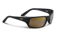 Black Maui Jim Waterman Polarized Matte Rootbeer Wrap Frame Sunglasses with Patented PolarizedPlus Lens Technology