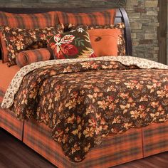 APRIL CORNELL JOCELYN GREEN king GOLD BROWN PLAID BEDSKIRT DUST RUFFLE: twin