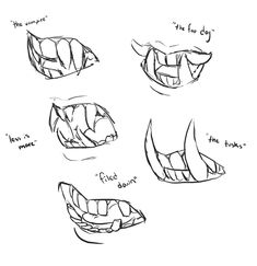 how to draw sharp teeth tutorials