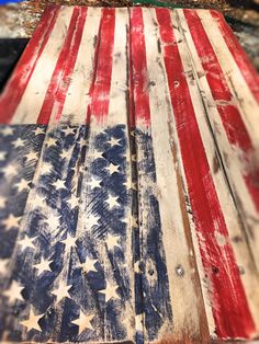 Very Vintage Old Rustic Pallet Flag Distressed American Home Decor Antique Very Vintage Old Rustic Pallet Flag Distressed American Home Decor Antique