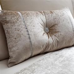 Chenille Silver Boudoir Cushions Luxury Diamante Centre Filled Scatter Cushion
