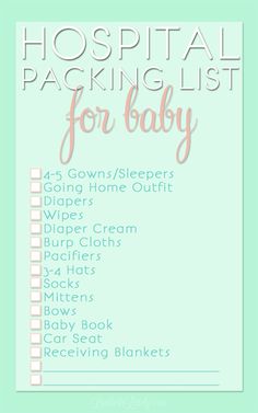 My Hospital Bag Packing List For Mom Dad Baby Dads Note And Babies