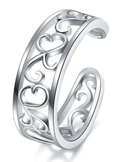 Dabangjewels 18K White Gold Plated Daisy Flower Adjustable Toe Band Ring//Midi Ring