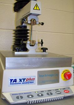 food scientist brenda lyon uses a computerized texture analyzer that texture analyzer