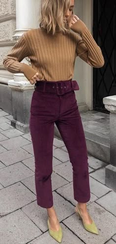 NUOVA linea donna Marrone Rusty Slim Stretch Cords pantaloni in velluto a coste