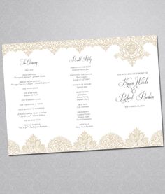 tri fold wedding program templates