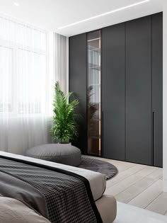 Wall of Closets | Decorating with Black | Interior Design Ideas | Bedroom Closet Wall, Bedroom Wardrobe, Wardrobe Design Bedroom, Closet Decor, Bedroom Interior, Interior Design Bedroom, Wardrobe Door Designs, Bedroom Design